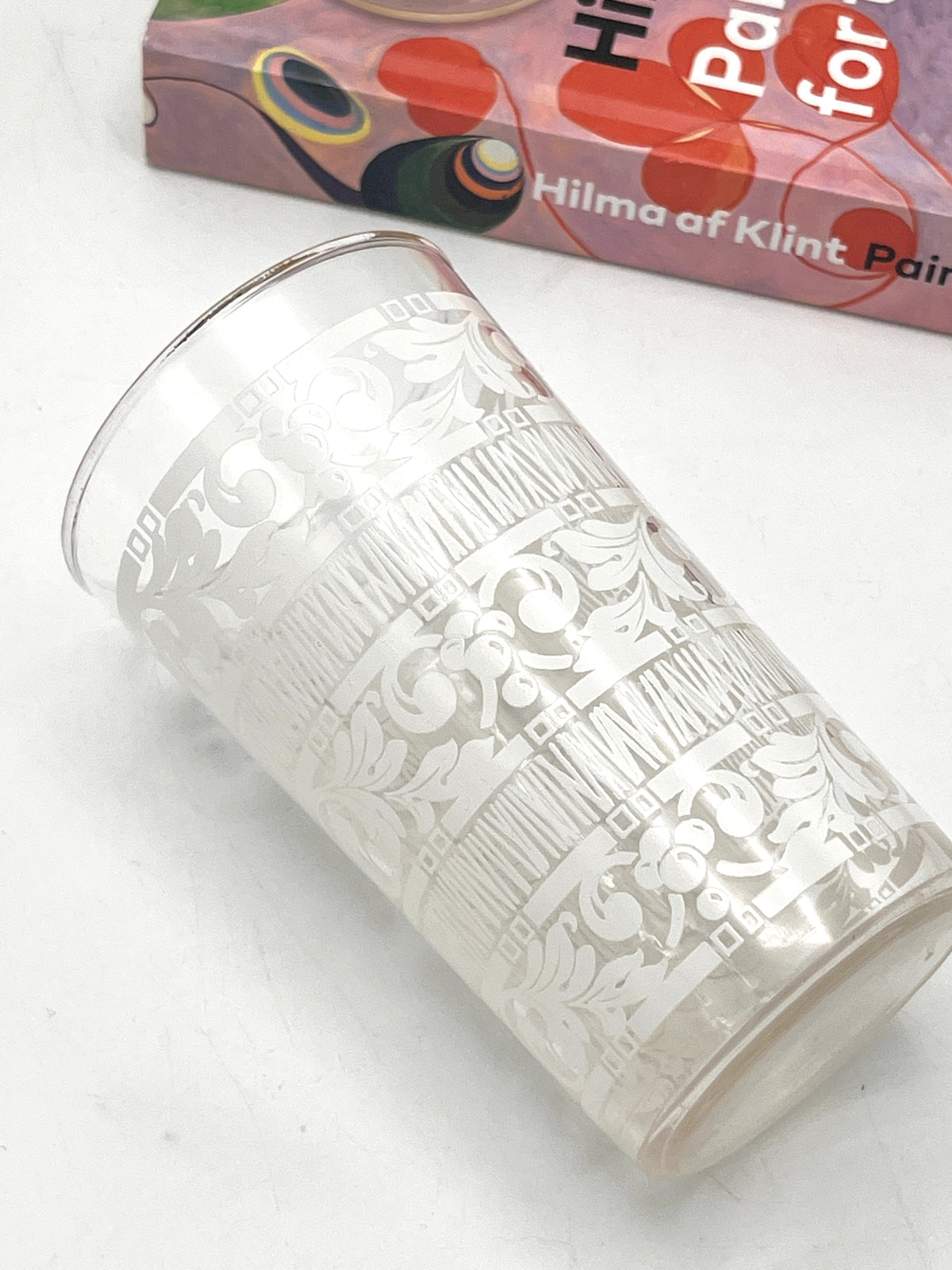 MCM White Flourish Glassware