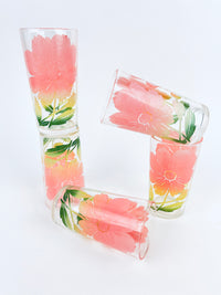 Vintage Pink Flower Glasses