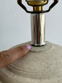 Postmodern Ribbed Plaster Lamps - a Pair