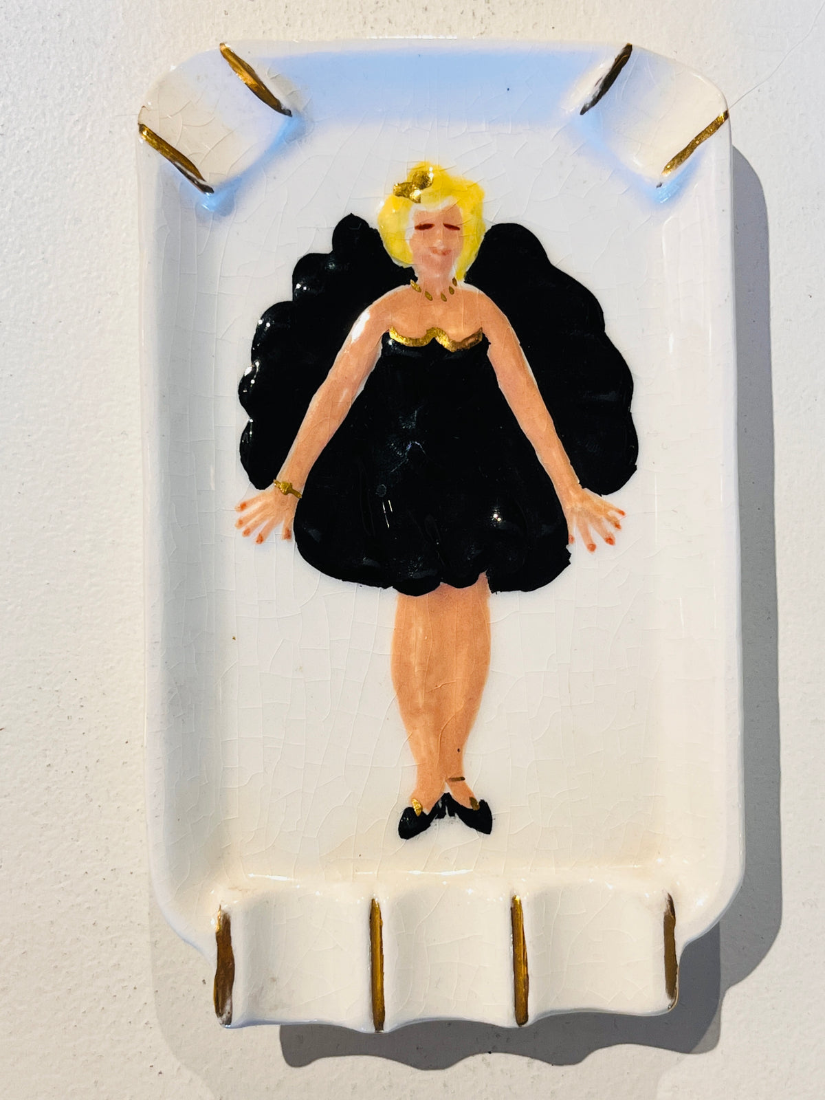 Vintage 1940s Burlesque Ceramic Ashtray