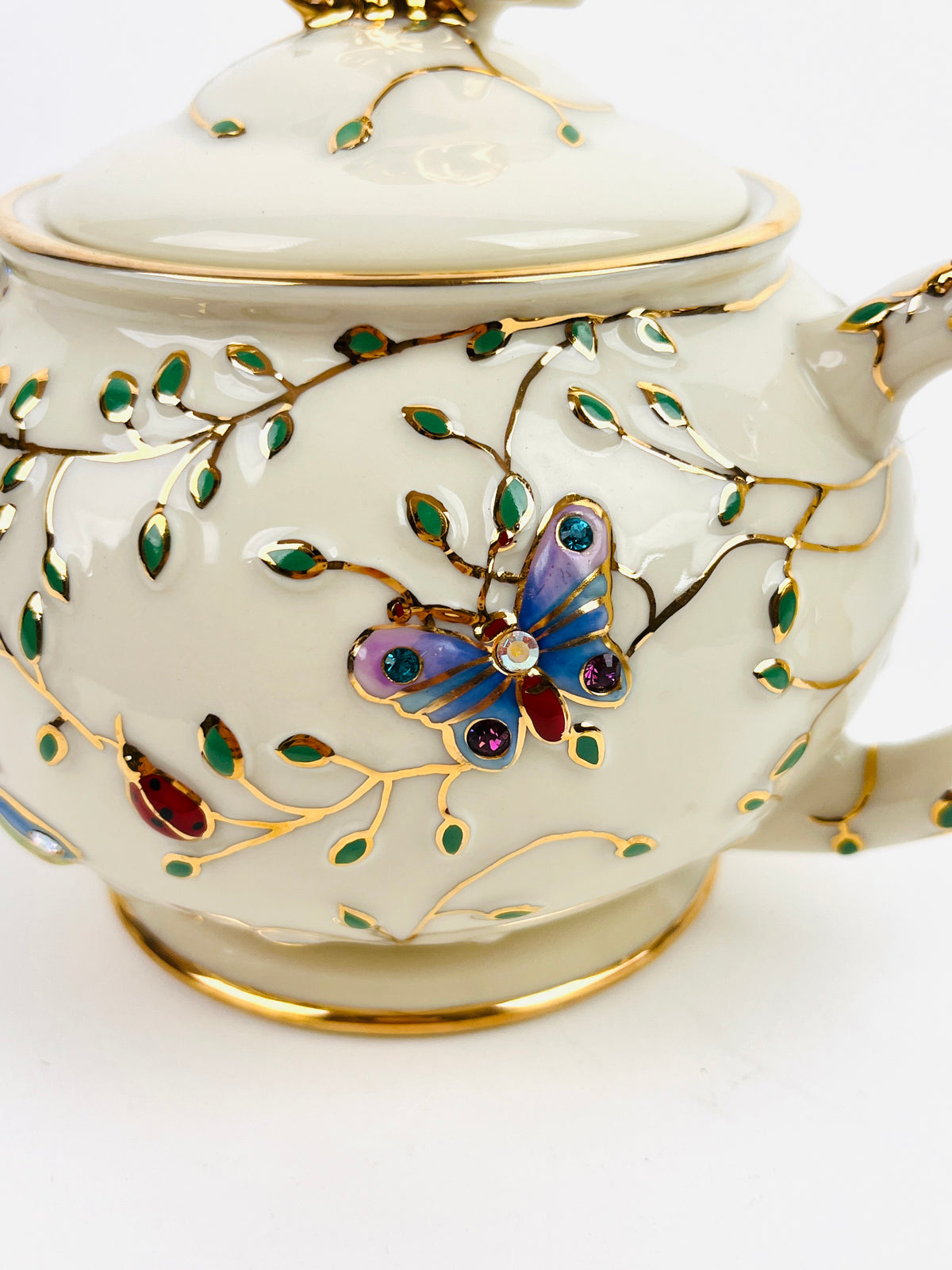 Vintage Lenox Teapot, Candle Holder, Salt & Pepper Set