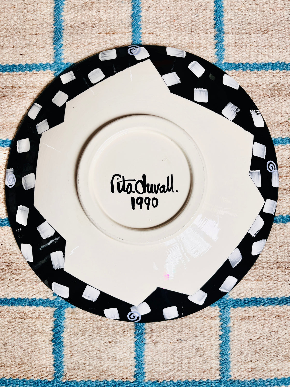 Postmodern Memphis Style Platter by Rita Duvall, 1990
