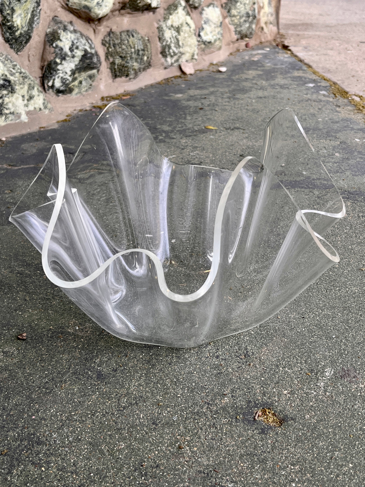Vintage Lucite Handkerchief Bowl