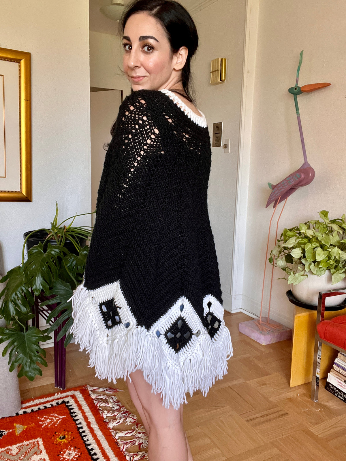 Vintage Hand-Knit Poncho