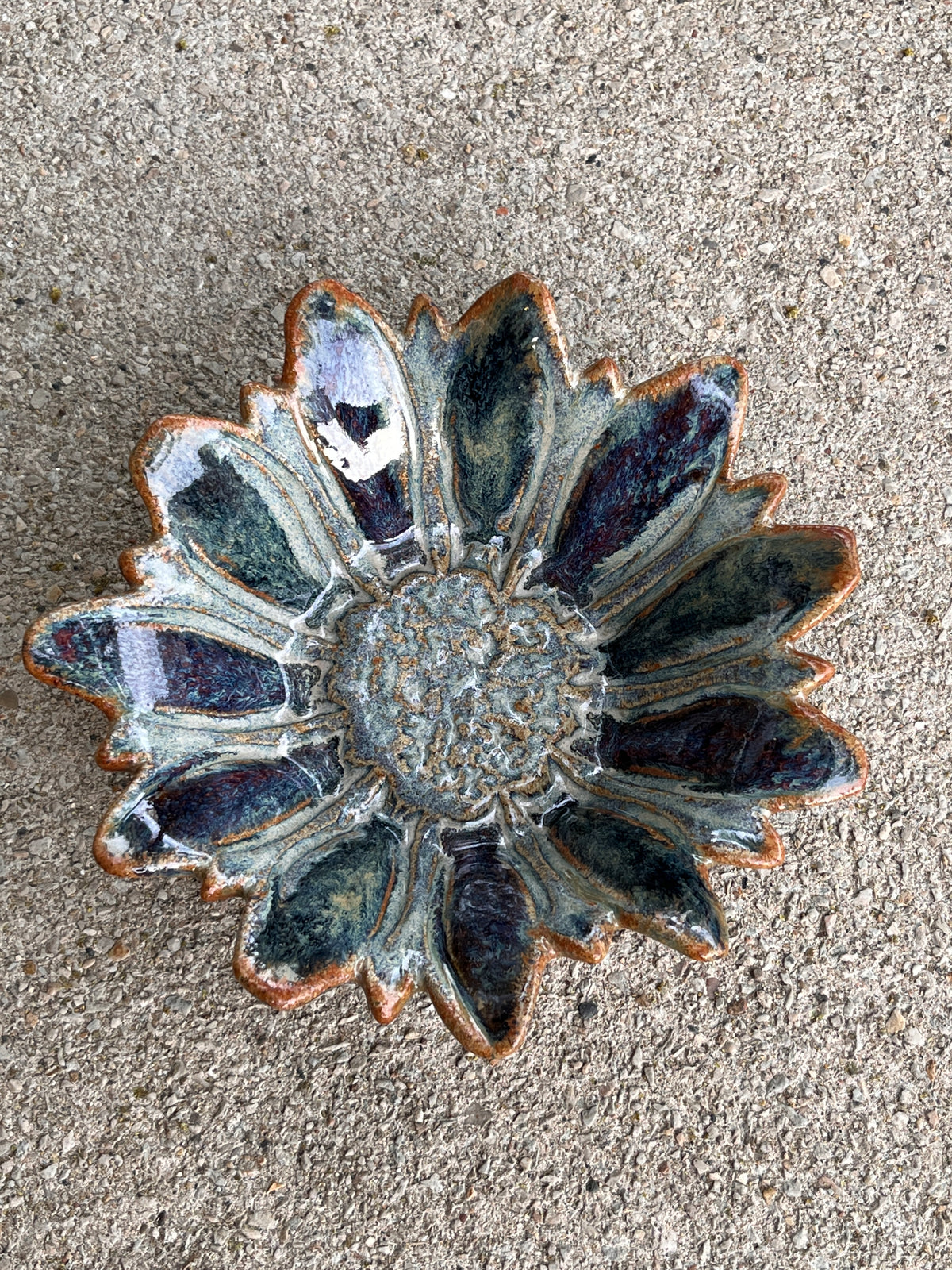 Handmade Stoneware Flower Bowl