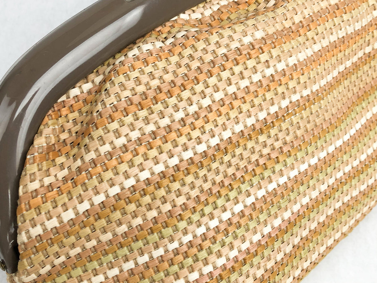 Italian Woven Raffia Clutch