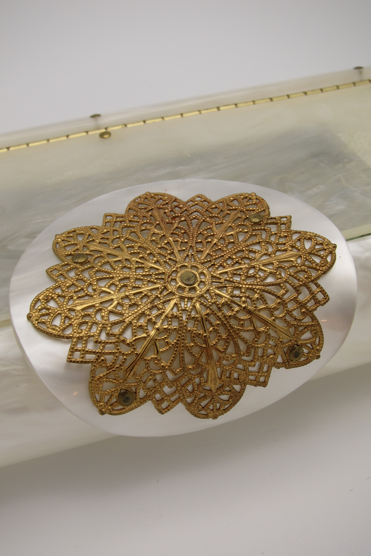 Vintage White Lucite Clutch by Willardy