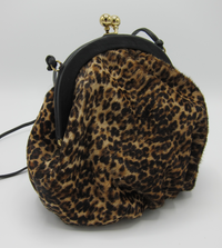 vintage leopard print calf hair cross-body bag