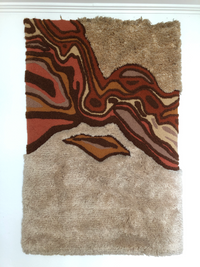 Vintage 1970s cabin craft floor wall rug