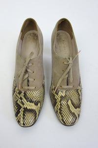 Vintage 1960s Snakeskin & Suede Pumps by Herbert Levine