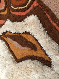 Vintage 1970s cabin craft floor wall rug