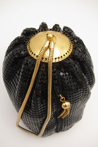 Vintage Metal Mesh Wristlet - Black