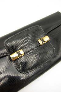 vintage patent leather embossed lizard wallet
