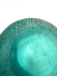 Vintage Signed Alfredo Barbini Murano Scavo Glass Decanter / Bottle - Italy