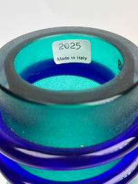 Vintage Signed Alfredo Barbini Murano Scavo Glass Decanter / Bottle - Italy