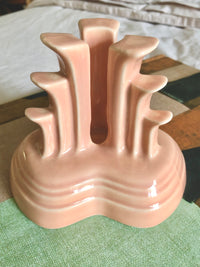 Blush Pink 80s Deco Ceramic Candle Holder