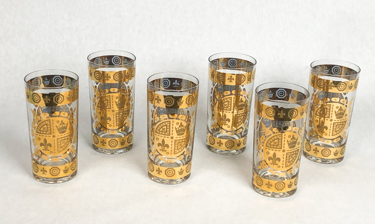 Vintage Hollywood Regency Gold-Plated Tumblers