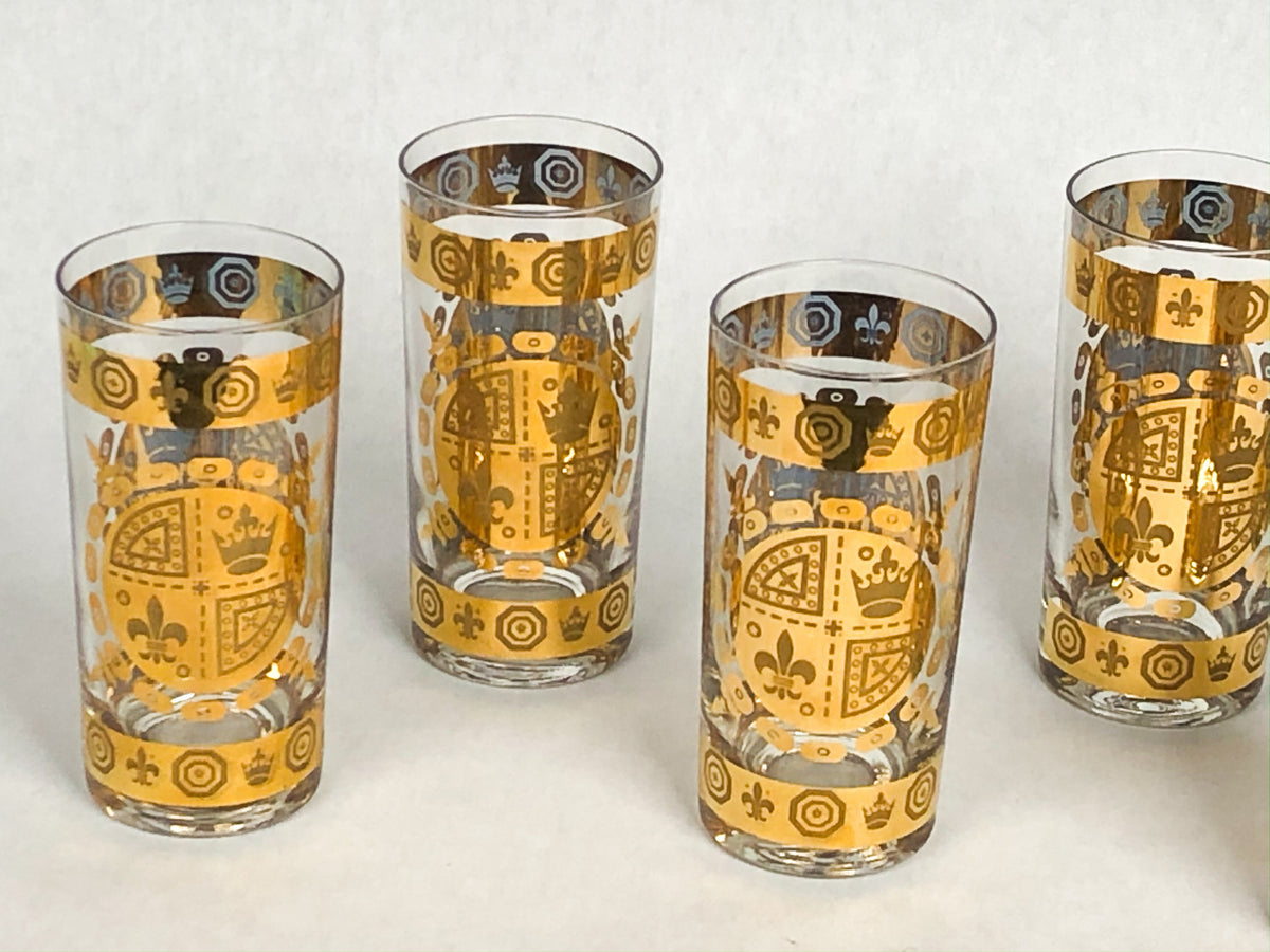 Vintage Hollywood Regency Gold-Plated Tumblers