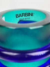 Vintage Signed Alfredo Barbini Murano Scavo Glass Decanter / Bottle - Italy