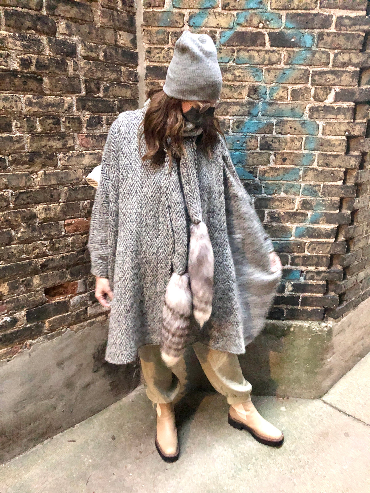 Vintage Wool Foxtail Coat