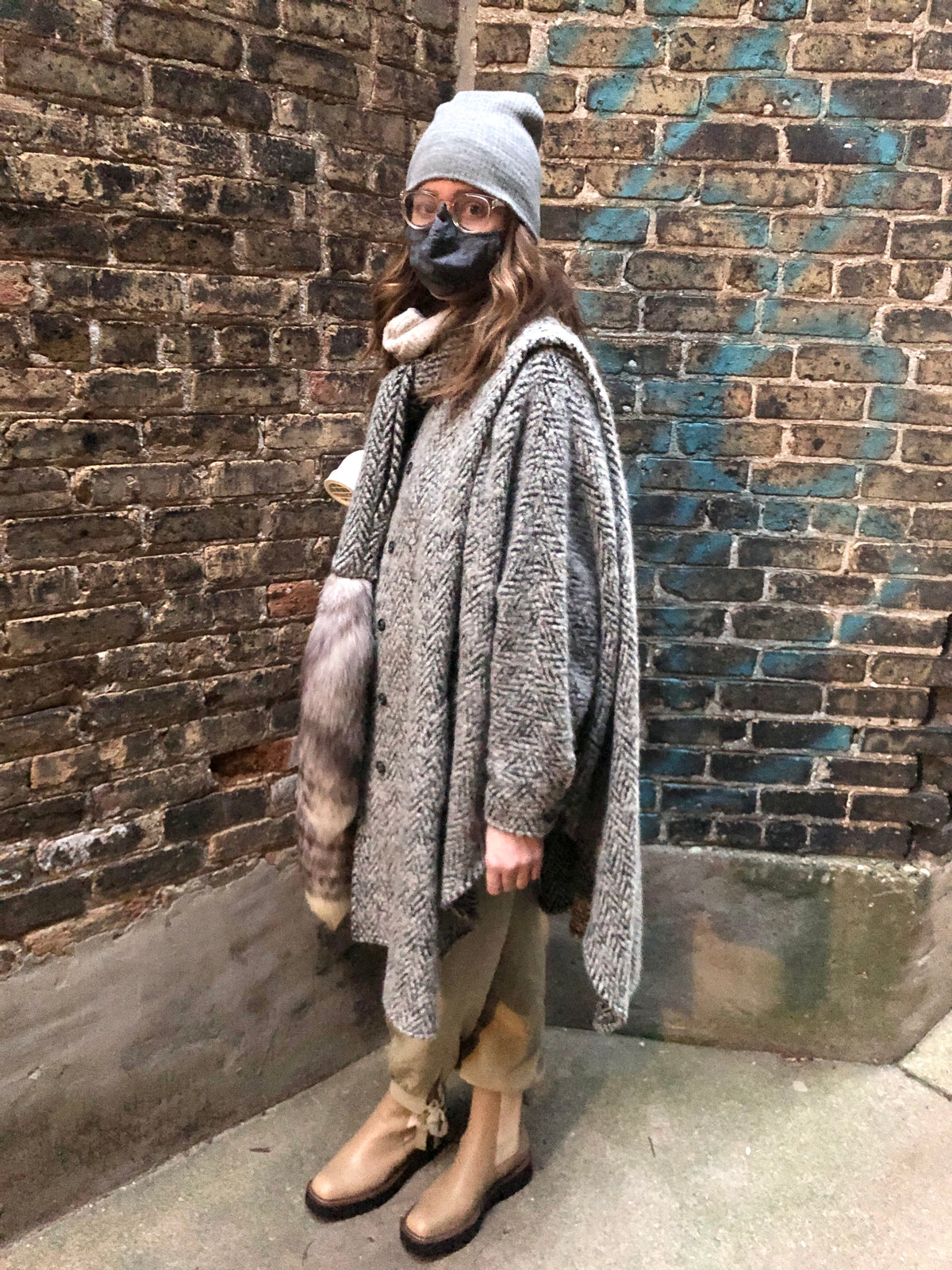 Vintage Wool Foxtail Coat