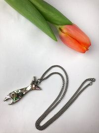 vintage abalone fish necklace bottle opener