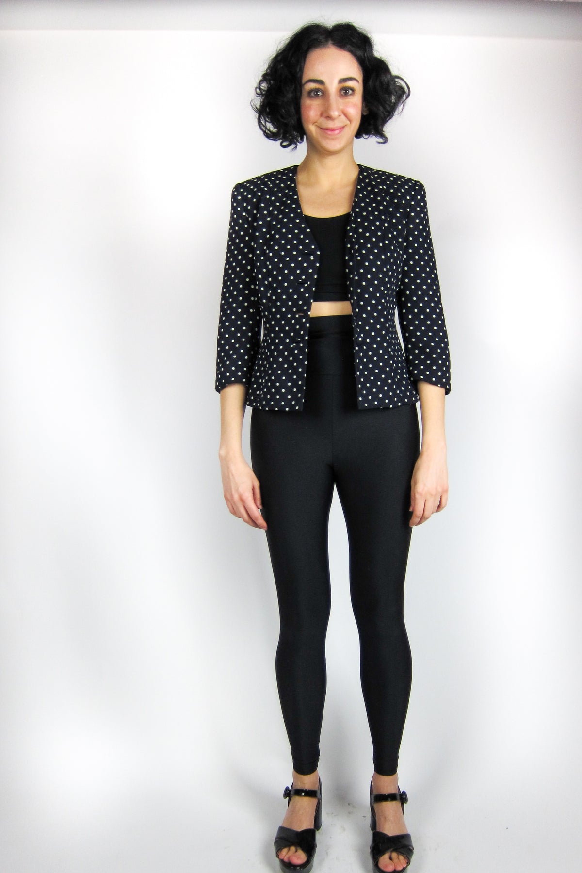 Vintage Polka Dot Blouse / Blazer