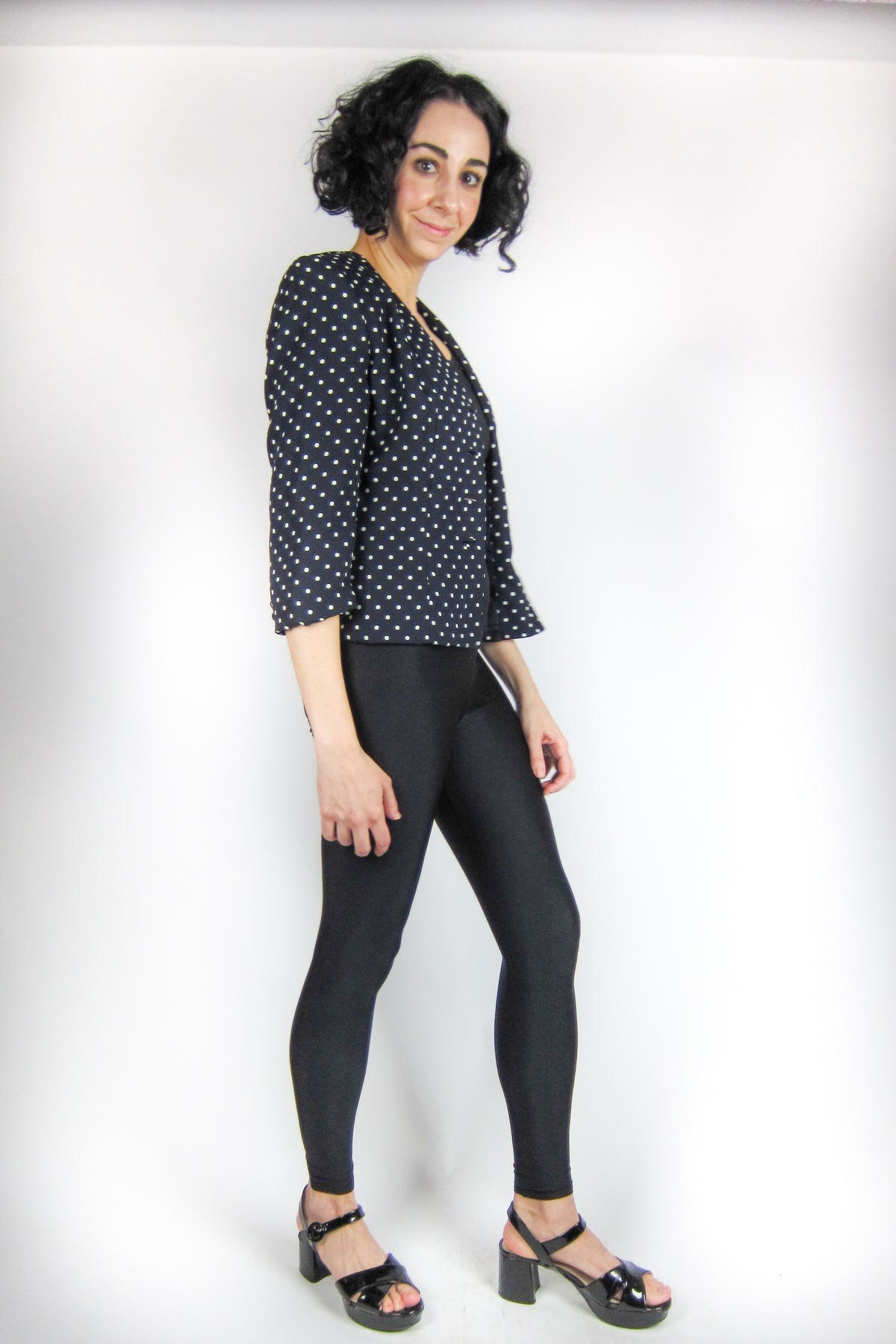Vintage Polka Dot Blouse / Blazer
