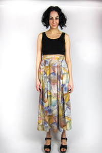 Vintage Graphic Print Skirt