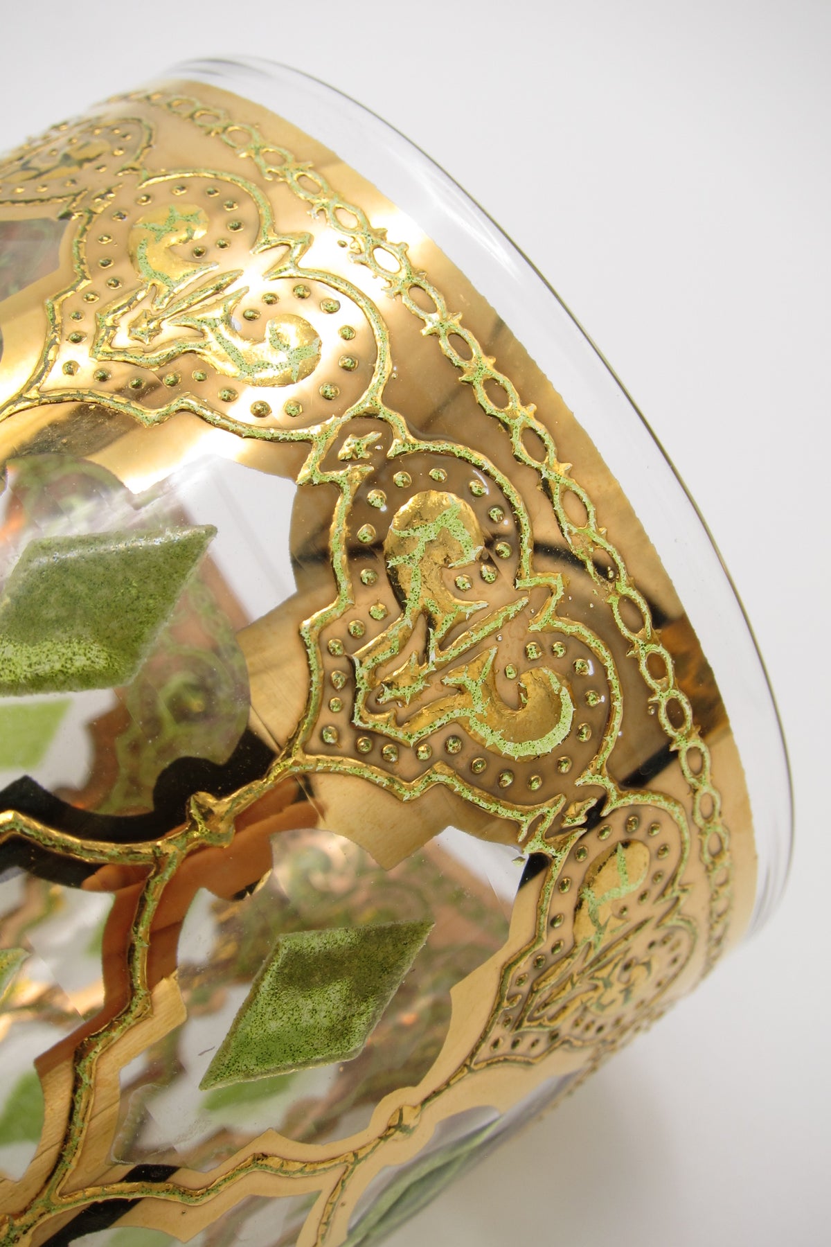 vintage mid-century hollywood regency 22k gold embossed cuver rocks glasses