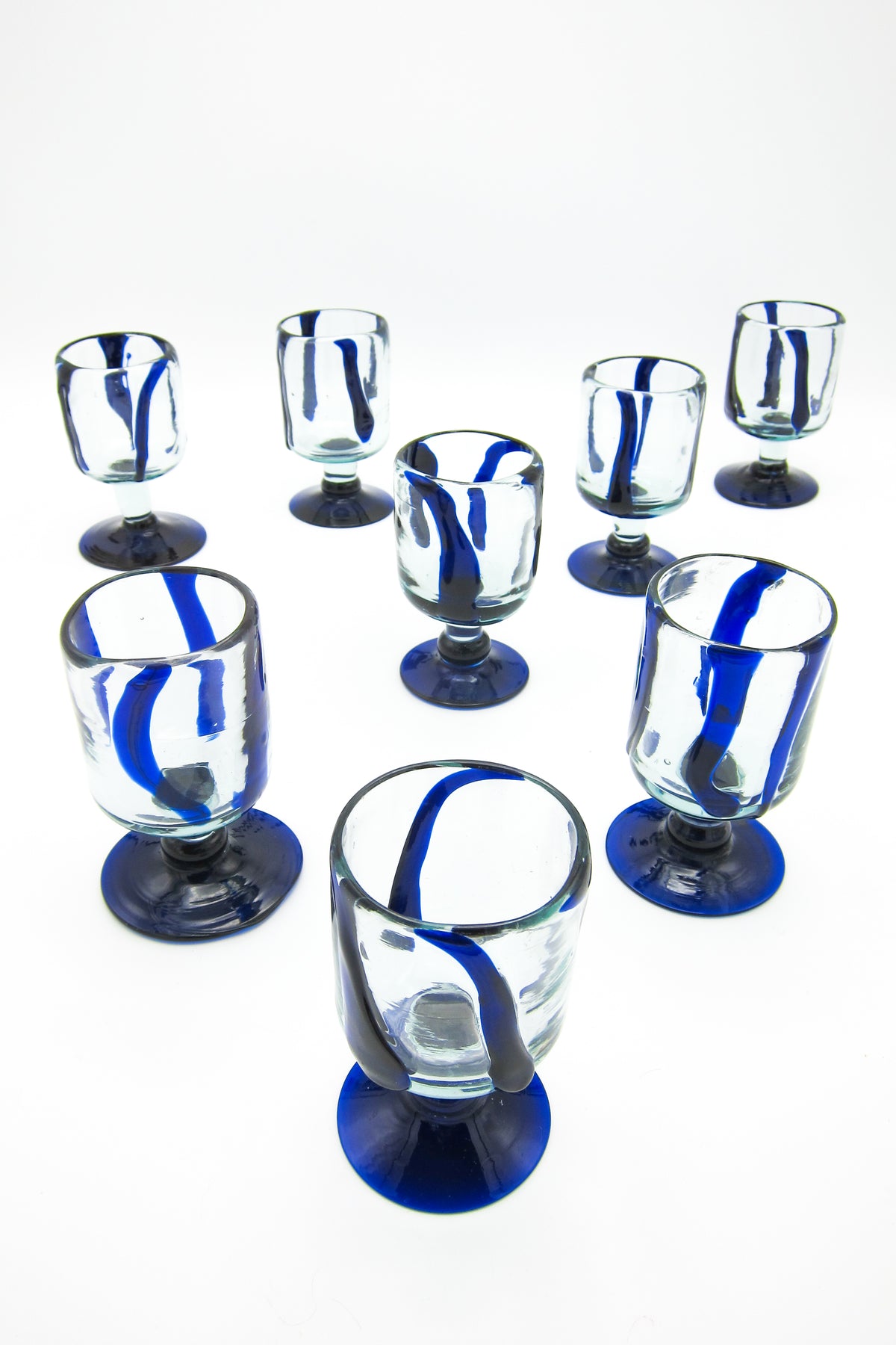 Mouth-Blown Art Glass Stemware