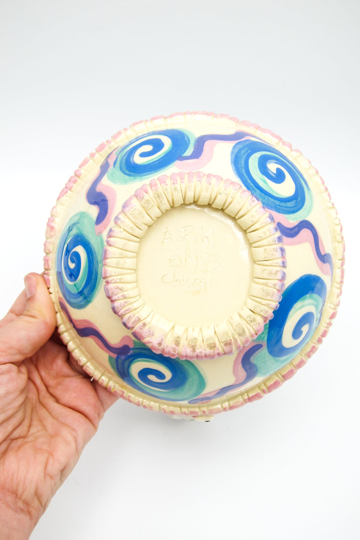 Vintage 90s Postmodern Ceramic Bowl