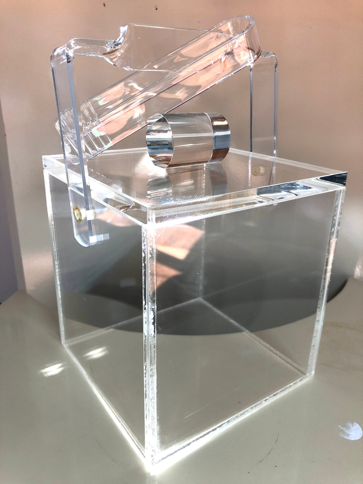 Vintage Lucite Cube Ice Bucket