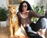 Vintage 1970s Marwal Large Leopard Sculpture