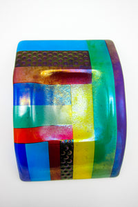 Postmodern Fused Glass Candle Holders
