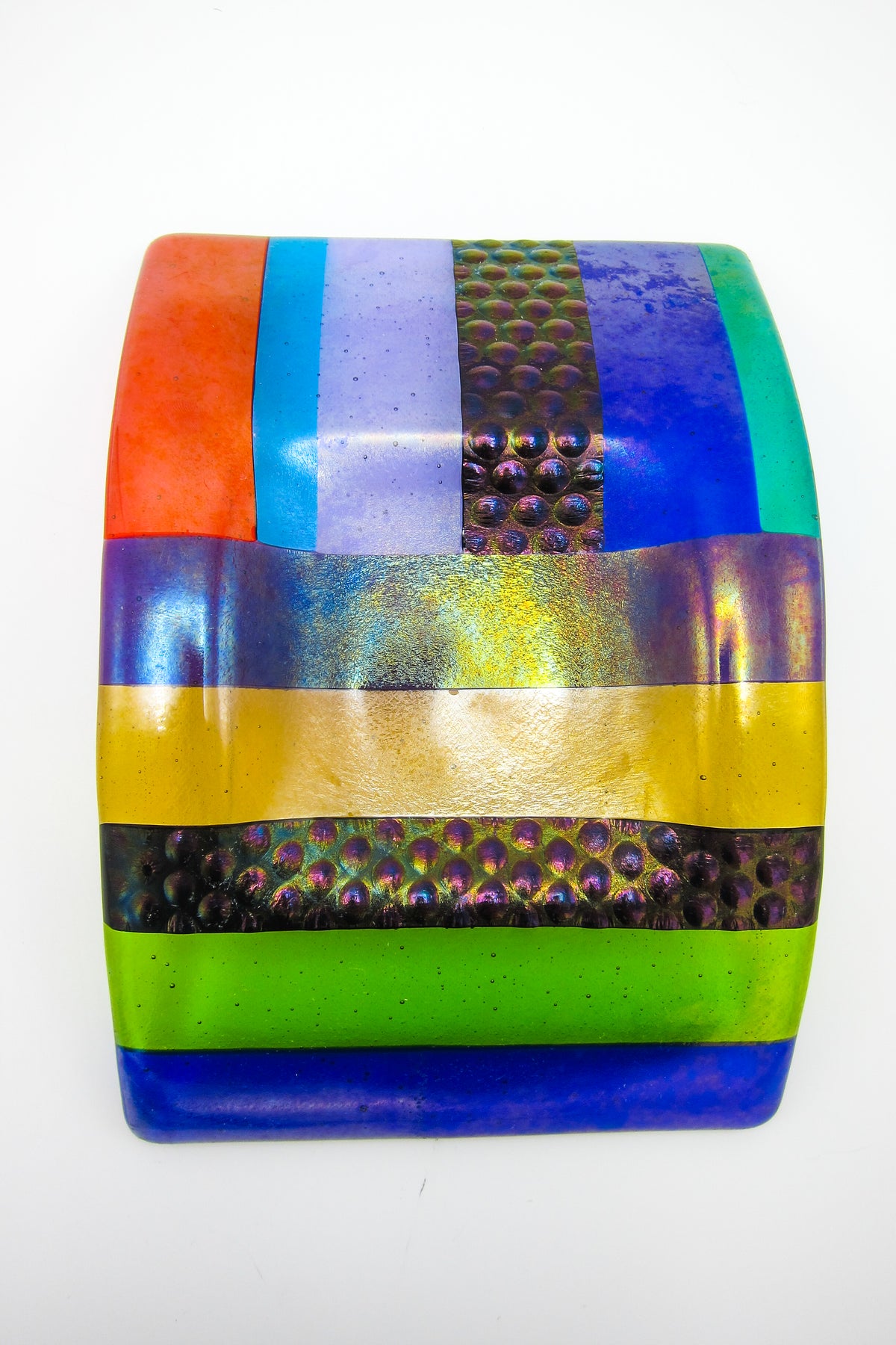 Postmodern Fused Glass Candle Holders