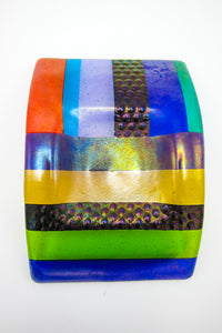 Postmodern Fused Glass Candle Holders