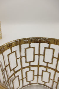 Vintage mid-century hollywood regency 22k gold plated shoji trellis glasses imperial glassware