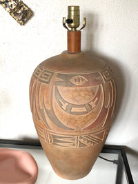 Vintage Earth-Toned Plaster Lamp