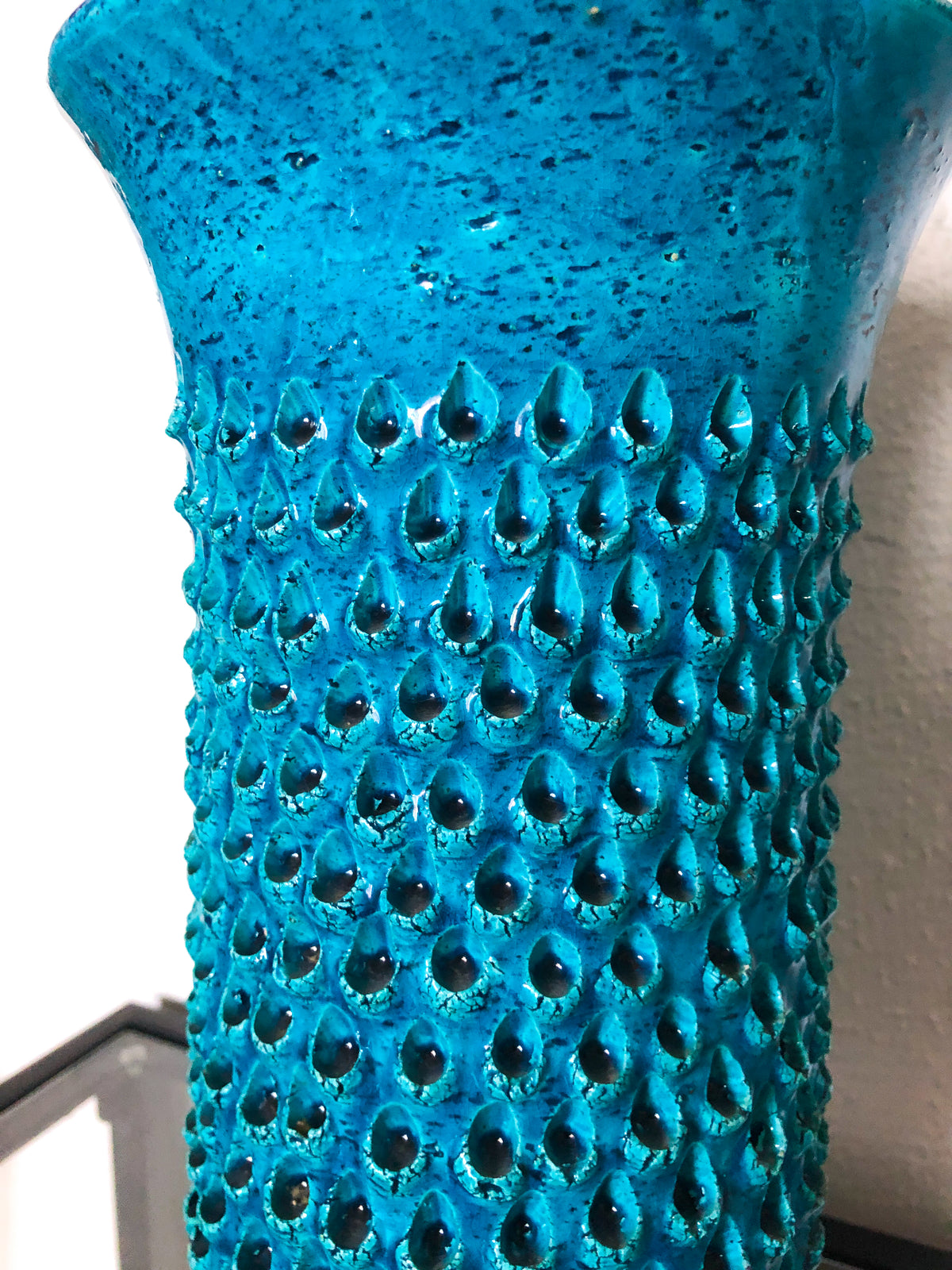 Vintage Blue Bitossi Italian Ceramic Lidded Jar