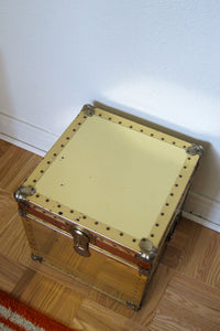 Vintage Brass Clad Cube Trunk