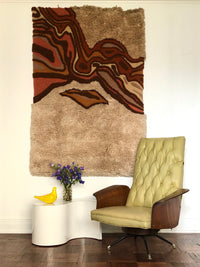 Vintage 1970s cabin craft floor wall rug