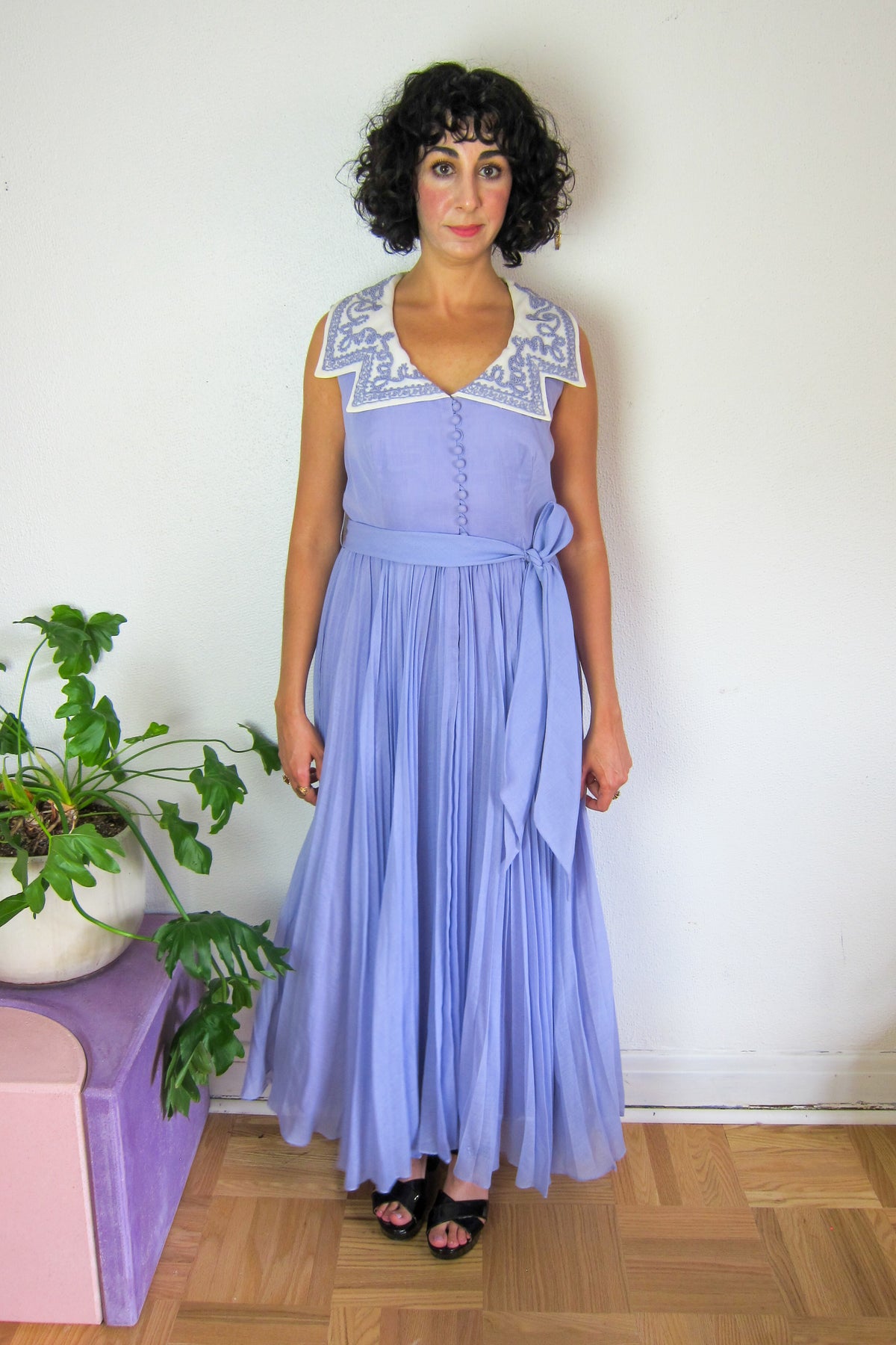 Lilac Pleated Jack Bryan Dress