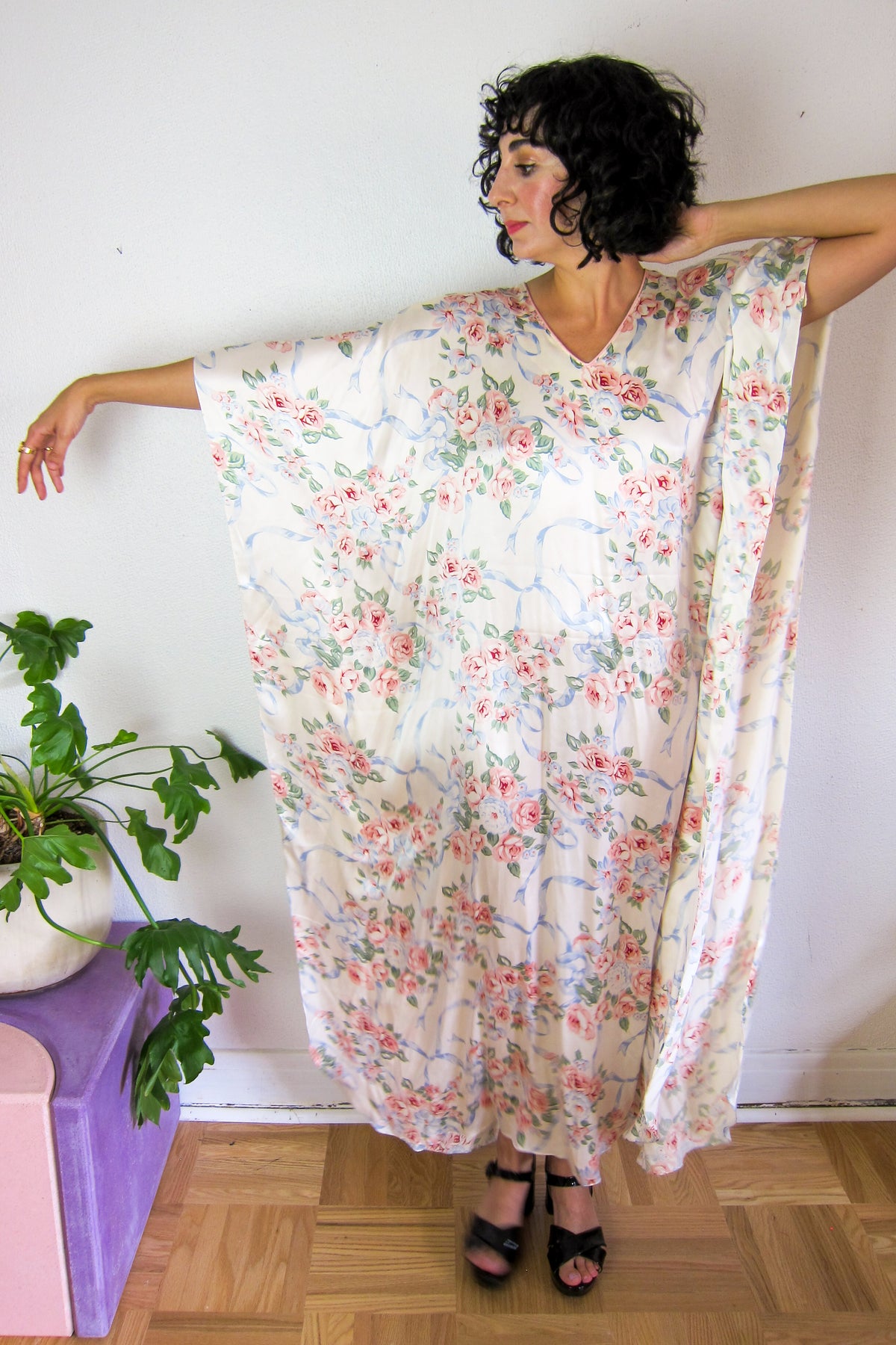 Silk Floral Neiman Marcus Caftan