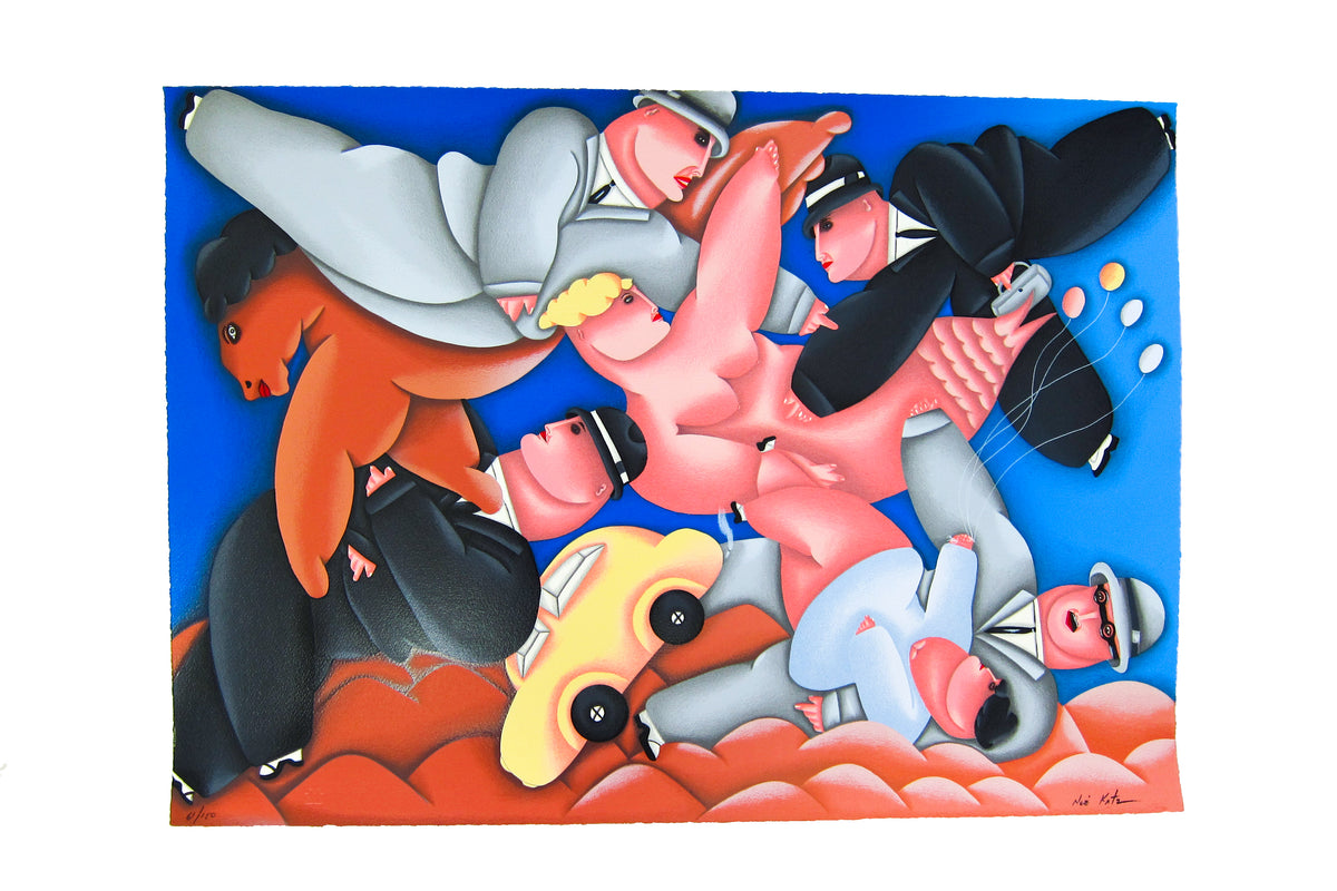 vintage Personajes postmodern screen print by Noe Katz