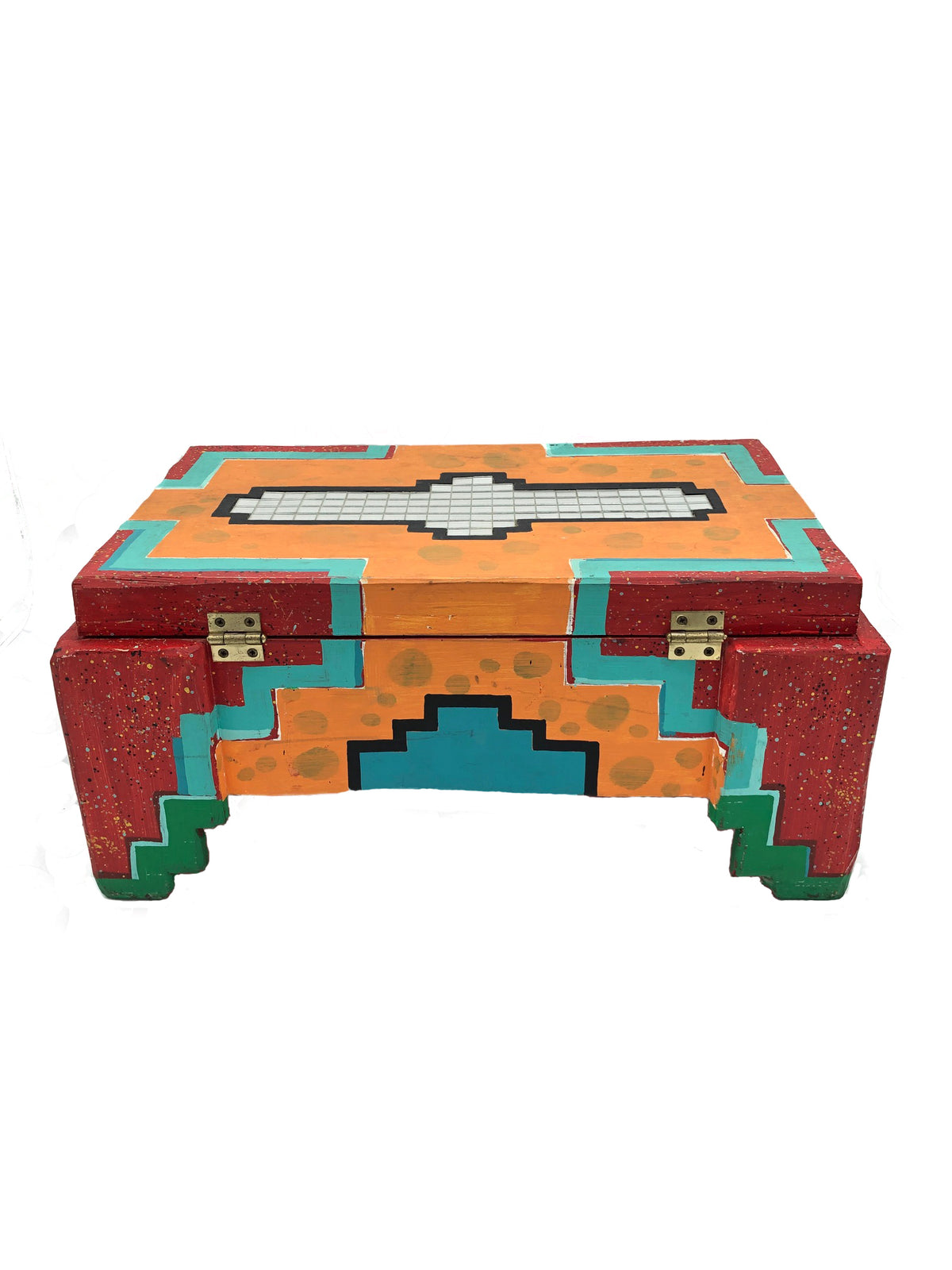 Rare Vintage Memphis Style Hand-Painted Box
