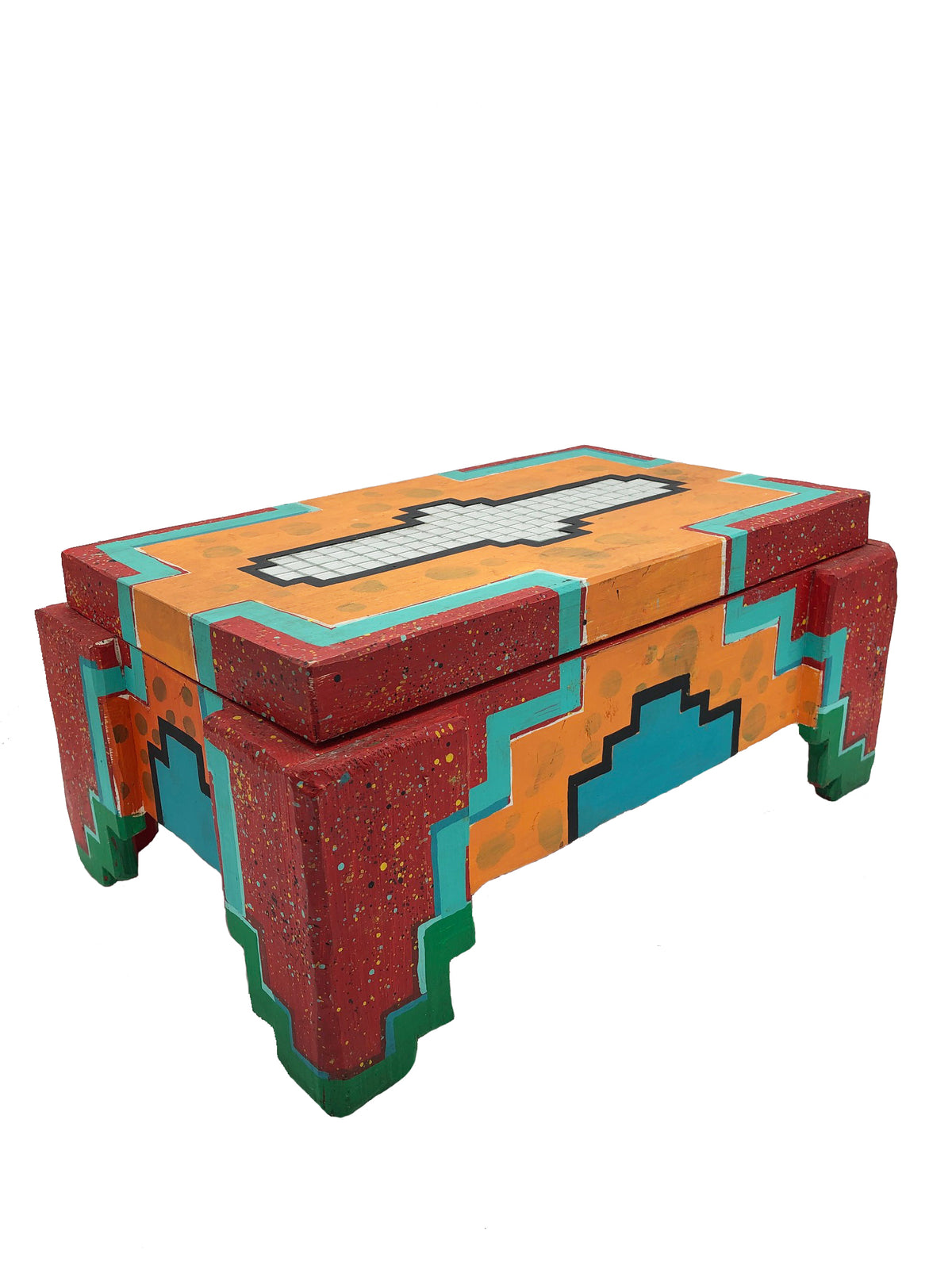 Rare Vintage Memphis Style Hand-Painted Box