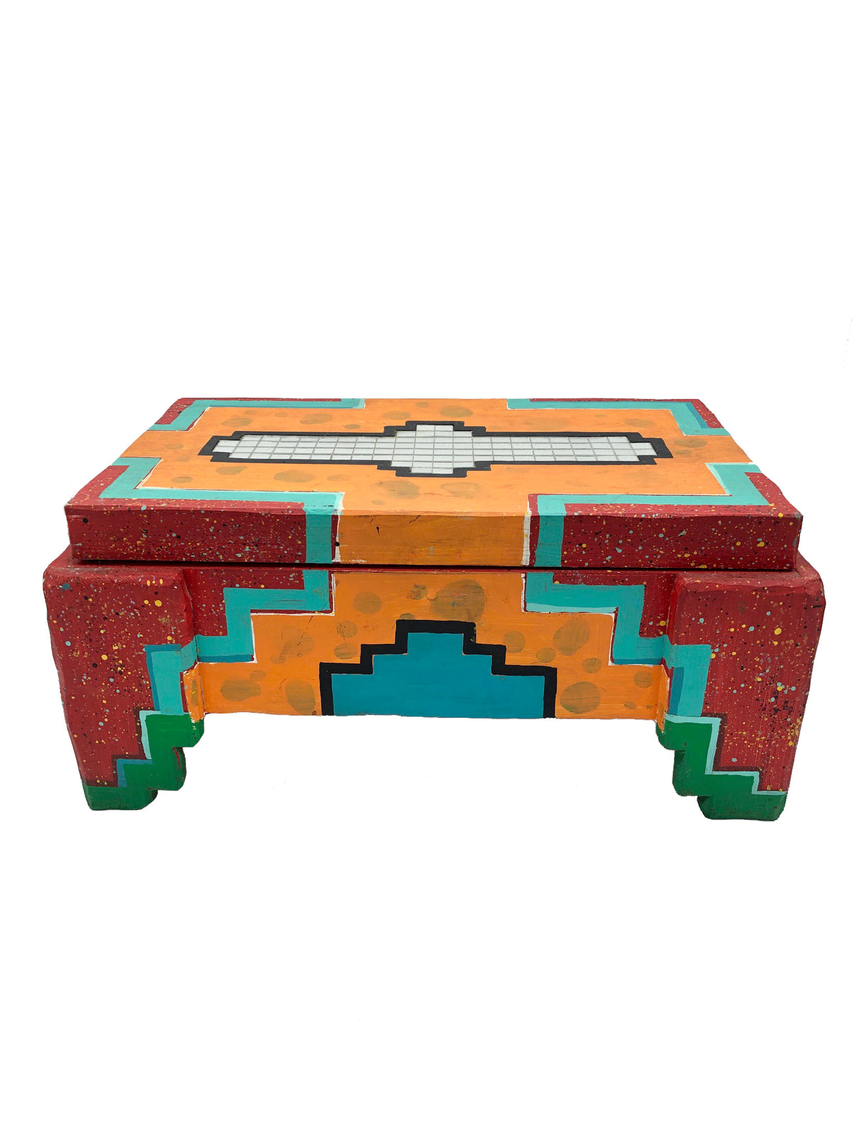Rare Vintage Memphis Style Hand-Painted Box
