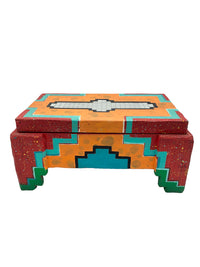 Rare Vintage Memphis Style Hand-Painted Box