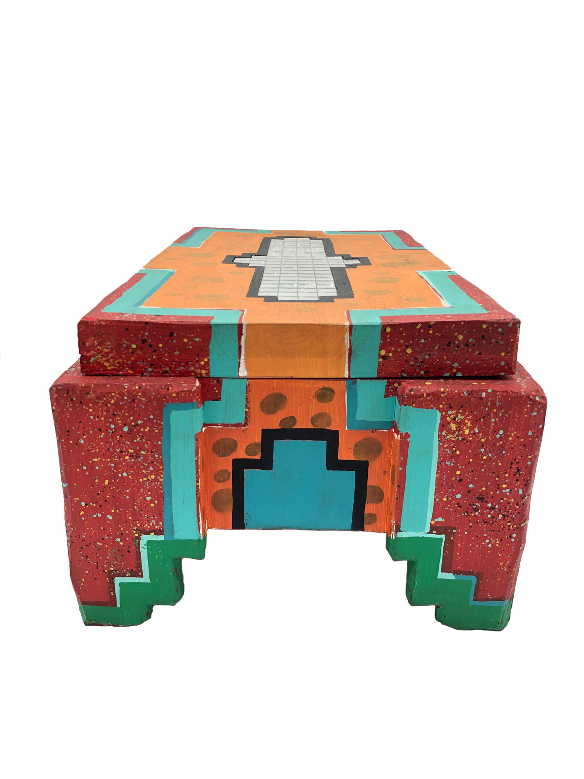 Rare Vintage Memphis Style Hand-Painted Box